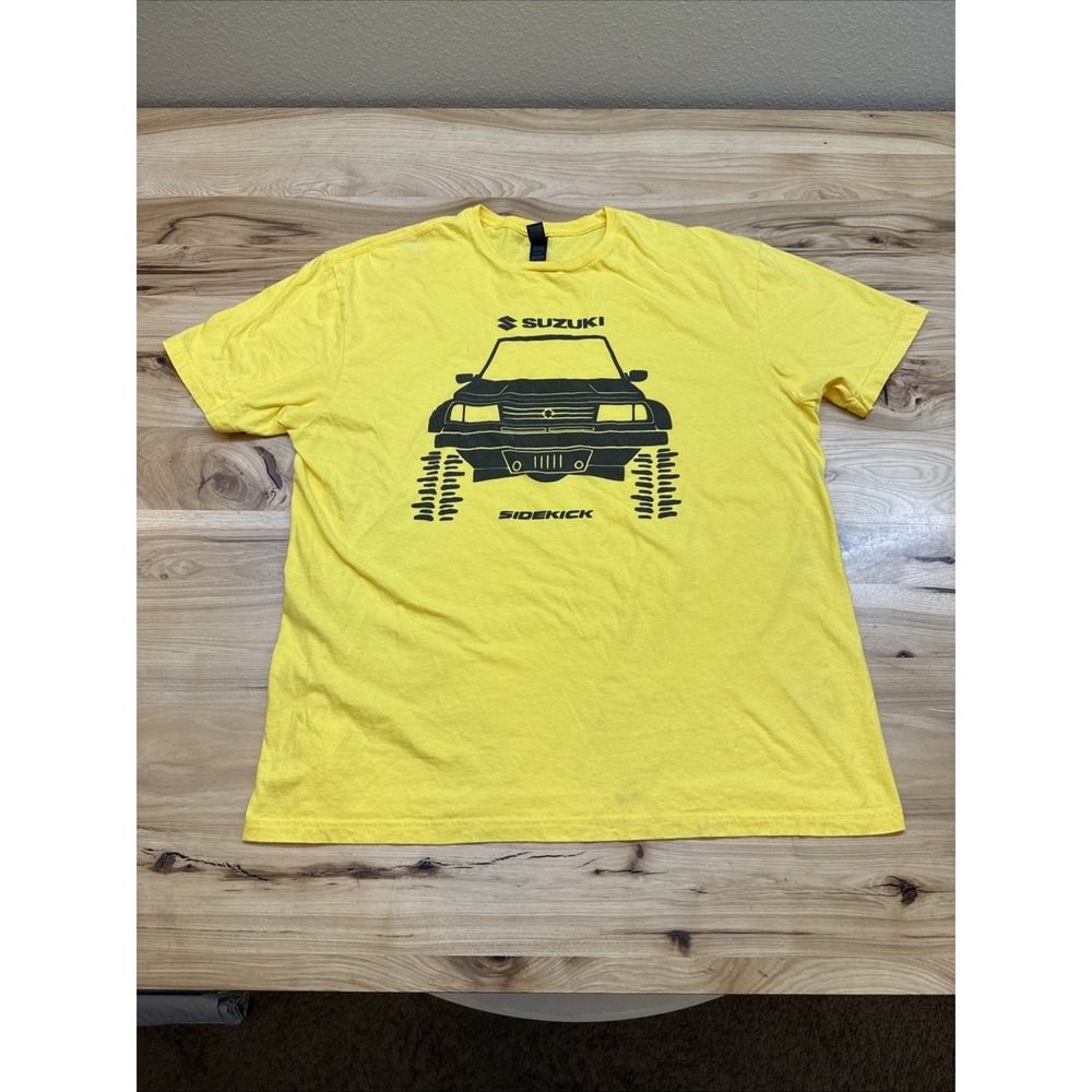 Suzuki Sidekick Men's Yellow Graphic Short Sleeve T-Shirt Size XL